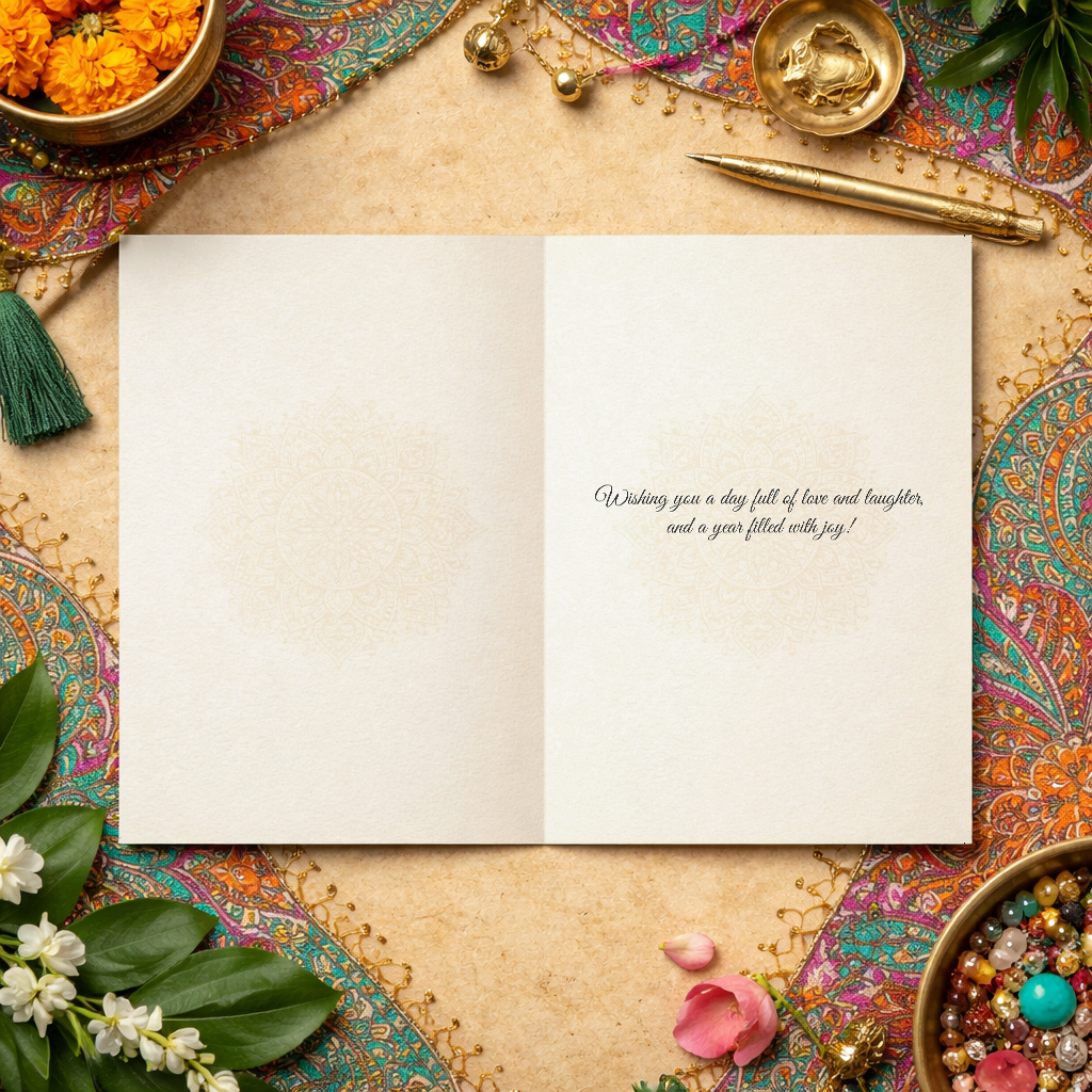 Open Surya Series birthday card interior message